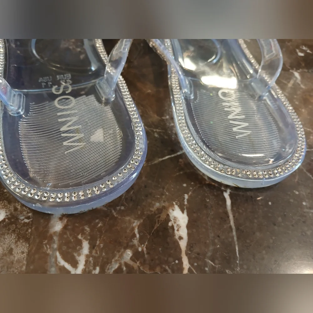 Shimmering Rhinestone Clear Sandals - Picture 5 of 7